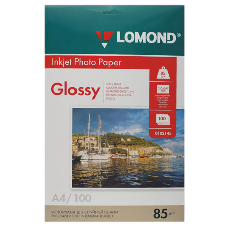 Фотобумага Lomond Ink Jet А4, 85г/кв.м., 100л, глянцевая 0102145 Фотобумага Lomond Ink Jet А4, 85г/кв.м., 100л, глянцевая 0102145