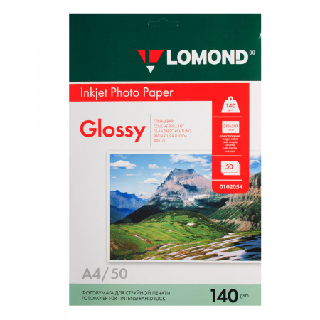 Фотобумага Lomond Ink Jet 140/A4/50 глянц. одн. 0102054 Фотобумага Lomond Ink Jet 140/A4/50 глянц. одн. 0102054
