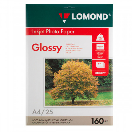 Фотобумага Lomond Ink Jet 160/A4/25 глянц. одн.0102079 Фотобумага Lomond Ink Jet 160/A4/25 глянц. одн.0102079