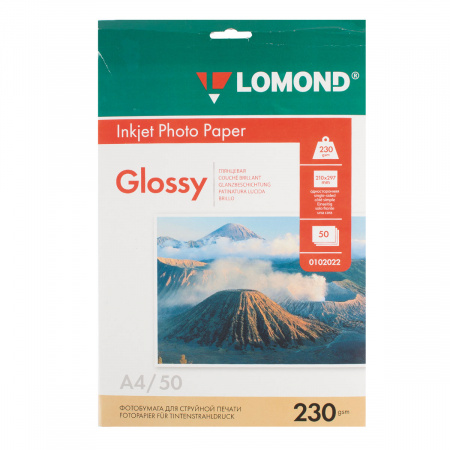 Фотобумага Lomond Ink Jet А4, 230г/кв.м., 50л, глянцевая 0102022 Фотобумага Lomond Ink Jet А4, 230г/кв.м., 50л, глянцевая 0102022