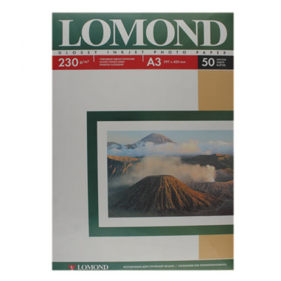 Фотобумага Lomond Ink Jet А3, 230 г/кв.м, 50 листов, глянцевая 0102025