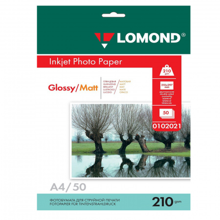 Фотобумага Lomond Ink Jet А4, 210г/кв.м., 50л, глянцевая, матовая, двусторонняя 0102021 Фотобумага Lomond Ink Jet А4, 210г/кв.м., 50л, глянцевая, матовая, двусторонняя 0102021