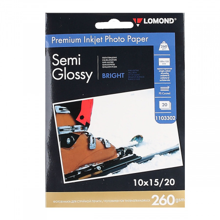 Фотобумага Lomond Semi-Glossy 260/10*15/20 одн. 1103302 Фотобумага Lomond Semi-Glossy 260/10*15/20 одн. 1103302