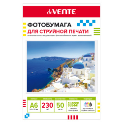 Фотобумага, deVENTE, А6, 230 г/кв.м, 50 листов, глянцевая, 2042415