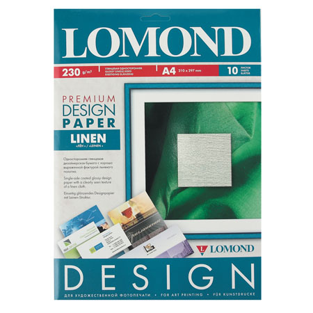 А4, 230г/кв.м., 10л, глянцевая, двусторонняя, лен Lomond 0934041 А4, 230г/кв.м., 10л, глянцевая, двусторонняя, лен Lomond 0934041