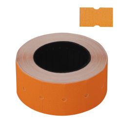 Этикет-лента 21*12 мм, прямоугольная, 600 шт, цвет оранжевый KLERK 232530