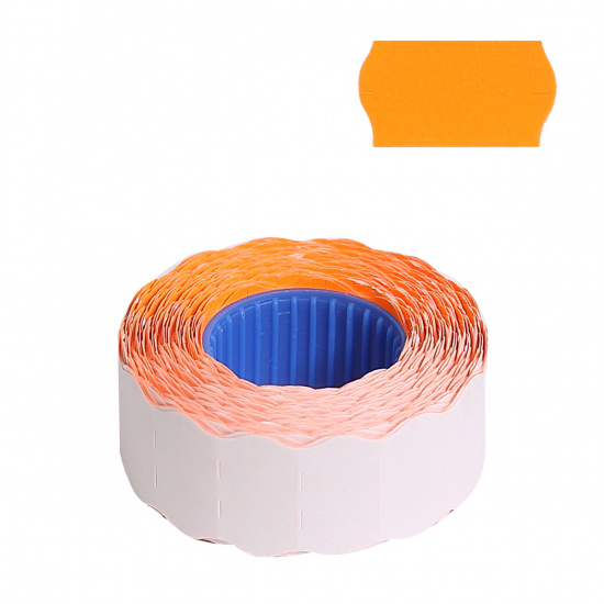 Этикет-лента 22*12 мм, форма волна, 800 шт, цвет оранжевый deVENTE 2061704