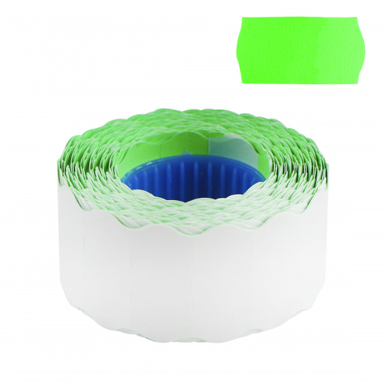 Этикет-лента 26*12 мм, форма волна, 800 шт, цвет зеленый deVENTE 2061711