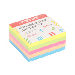 Блок для записей 8,5*8,5*5 см, куб, не склеенный, Neon, 5 цветов deVENTE 2012702