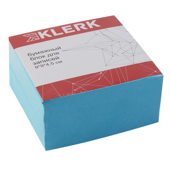 Блок для записей 90*90*45мм, куб, не склеенный, синий KLERK 200859-4