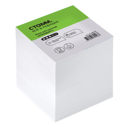 Блок для записей, Стандарт, 9*9*9 см, куб, не склеенный, белый, белизна 90-92%, Стамм, БЗ-999100