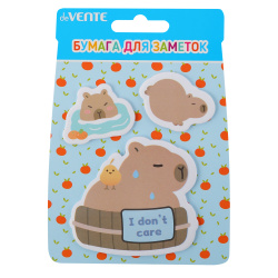 Блок самоклеящийся, 40*40+70*70 мм, 60 листов, 3 цвета, Capybara&Bath, deVENTE, 2010411