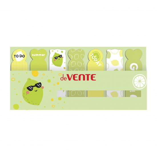 Закладки клейкие Lime бумага, 18*65 мм, 7 цветов, 20 листов, рисунок deVENTE 2011014