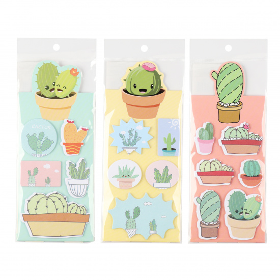 Закладки клейкие Cactus бумага, 5-6 цветов, 15 листов, рисунок, 4 вида КОКОС 213105