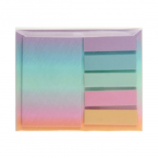 Закладки клейкие Rainbow бумага, 12*45 + 50*74 мм, 6 цветов, 20 листов, рисунок, 12 видов КОКОС 211317