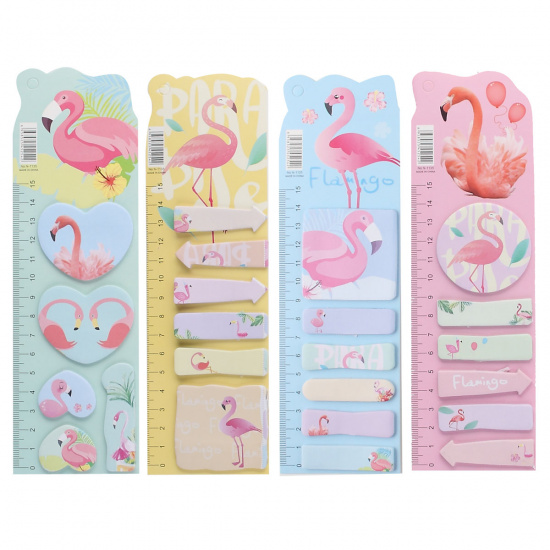 Закладки клейкие Фламинго бумага, ассорти, 5-6 цветов, 19л, рисунок КОКОС 205401