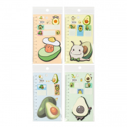 Закладки клейкие бумажные/пластиковые 3-4цв*7+15л КОКОС Avocado 213109 ассорти 4 вида