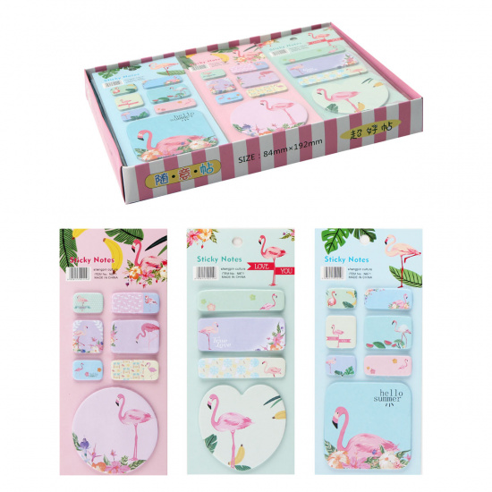 Закладки клейкие Фламинго бумага, ассорти, 4-7 цветов, 19л, рисунок КОКОС 205420 LIANG DIAN