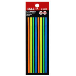 Закладки клейкие, Neon, пластик, 4*140 мм, 4 цвета, 160 листов, неон, KLERK, 242638