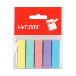 Закладки клейкие Pastel пластик, 12*45 мм, 5 цветов, 25 листов, пастель deVENTE 2011106