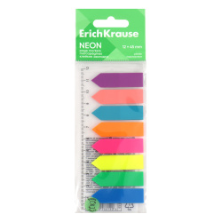 Закладки клейкие Neon Arrows пластик, 12*45 мм, 8 цветов, 200 листов Erich Krause 61559