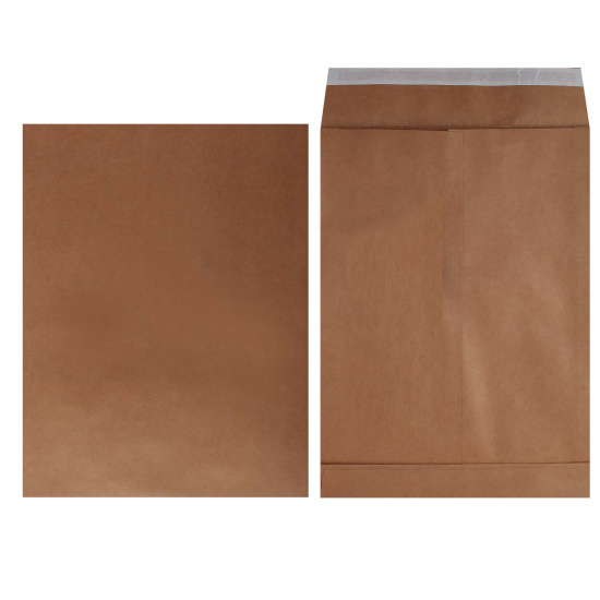 Конверты почтовые, 300*400*40 мм (Е4), чистый, крафт, отрывная лента, Extrapack, 76393, 25 шт.