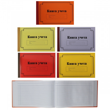 Книга учета, 100 листов, А4, горизонтальный, 190*295 мм, линия
