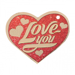 Открытка 58*67 Love you тисн фольг подвеска 2-98-14071А