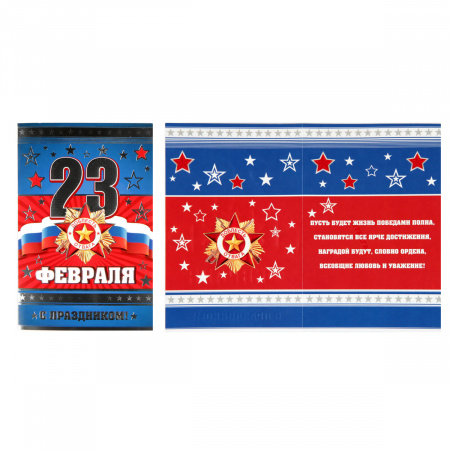 Открытка 122*188мм, тиснение конгревное, фольгой, текст С праздником! 23 февраля! 23 февраля Мир открыток 2-01-23134А Открытка 122*188мм, тиснение конгревное, фольгой, текст С праздником! 23 февраля! 23 февраля Мир открыток 2-01-23134А