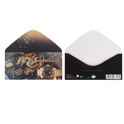 Открытка-конверт для денег, 85*165 мм, тиснение фольгой, Поздравляем!, Мир открыток, 2-17-1882А