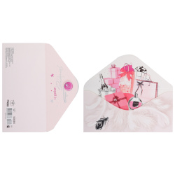 Открытка-конверт для денег, 84*168 мм, ламинация Soft-touch (Velvet), тиснение фольгой, С Днем Рождения!, Праздник, 5.0000864