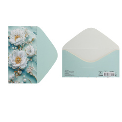 Открытка-конверт для денег, 84*168 мм, тиснение фольгой, Без названия, Праздник, 5.0000697