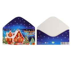 Открытка-конверт для денег, 85*165 мм, лакирование выборочное, блестки, Новогодний подарок, Мир открыток, 2-16-5252А