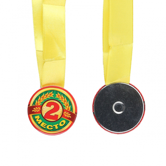 Медаль 2 место! ХОРОШО Ø 5,5 см, металл, текстиль ХОРОШО 52.53.150