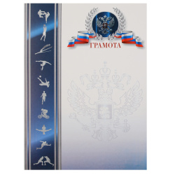 Грамота, символика спортивная, государственная, А4, 210*290 мм, KLERK, 253566
