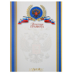 Почетная Грамота, символика государственная, А4, 210*290 мм, KLERK, 253569