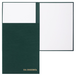 Папка адресная фольгой, А4, балакрон, фактура шелк, цвет зеленый На подпись Имидж 4013-105