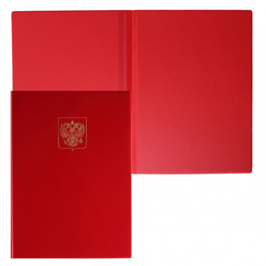 Папка адресная фольгой, А4, ПВХ, фактура глянец, цвет красный с российским орлом ДПС 2032.Г-1002