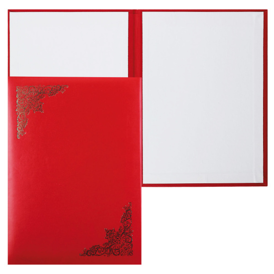 Папка адресная фольгой, А4, бумвинил, цвет красный Имидж 4001-201