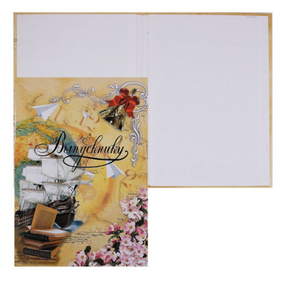 Папка адресная фольгой, А4, ламинированный картон, цвет рисунок Белый парус Имидж 4019-08