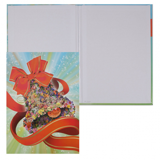 Папка адресная фольгой, А4, ламинированный картон, цвет рисунок Колокольчик из цветов Имидж ПЛ4019-5101