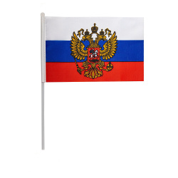 Флаг России, 16*24 см, полиэфир, для помещений и улицы, флагшток, триколор Tukzar AN-3012