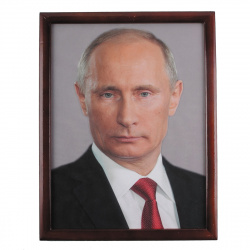Портрет Путин В.В. А3 шелкография, рамка бук