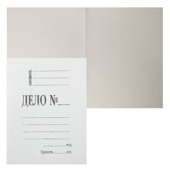 Обложка Дело   А4, толщина картона 0,8мм, плотность 360г/кв.м, картон мелованный, цвет белый  L-01-308