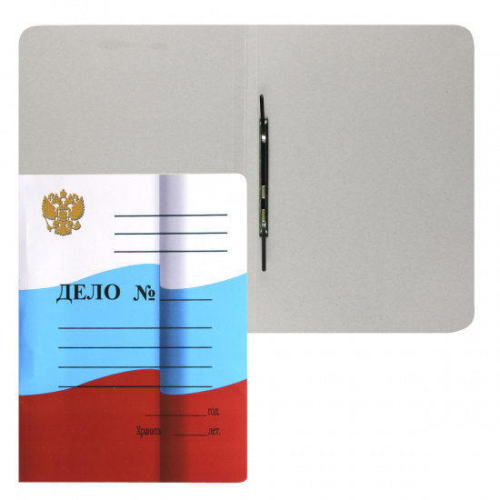 Скоросшиватель А4, плотность 360 г/кв.м, картон мелованный, цвет триколор Флаг 124574