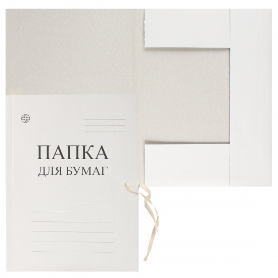 Папки с завязками картонные А4, плотность 280 г/кв.м, картон, цвет белый DOLCE COSTO D00523/141/100222
