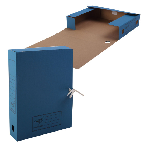 Короб архивный 320*220 мм, картон с бумвиниловым покрытием, на завязках, цвет синий deVENTE 3010571