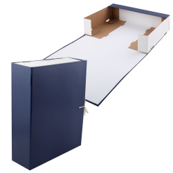 Короб архивный, 320*240 мм, картон с бумвиниловым покрытием, на завязках, цвет синий, deVENTE, 3010565