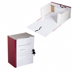 Короб архивный Дело 330*240 мм, картон с бумвиниловым покрытием, на завязках, цвет бордовый Имидж КСД4150-209