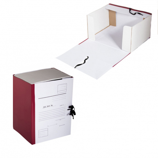 Короб архивный Дело 330*240 мм, картон с бумвиниловым покрытием, на завязках, цвет бордовый Имидж КСД4200-209